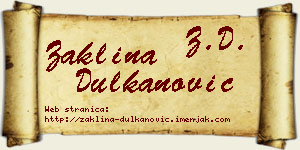 Žaklina Dulkanović vizit kartica
